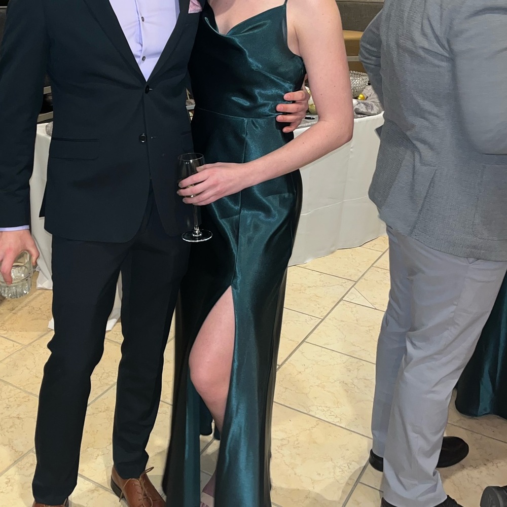 Dark green dress with slit